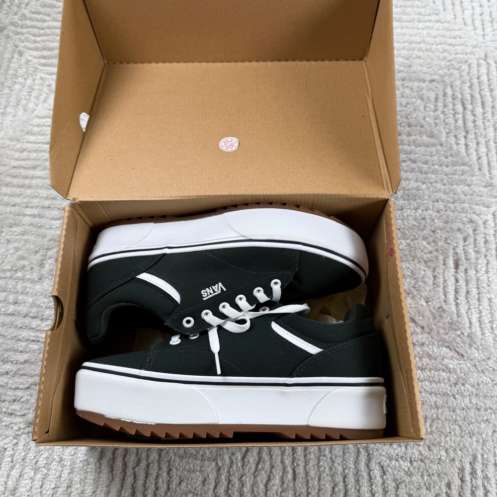 Vans Seldan Platform Sneakers Women's 10 Green Canvas Low Top Lug Sole Shoes - Picture 9 of 10